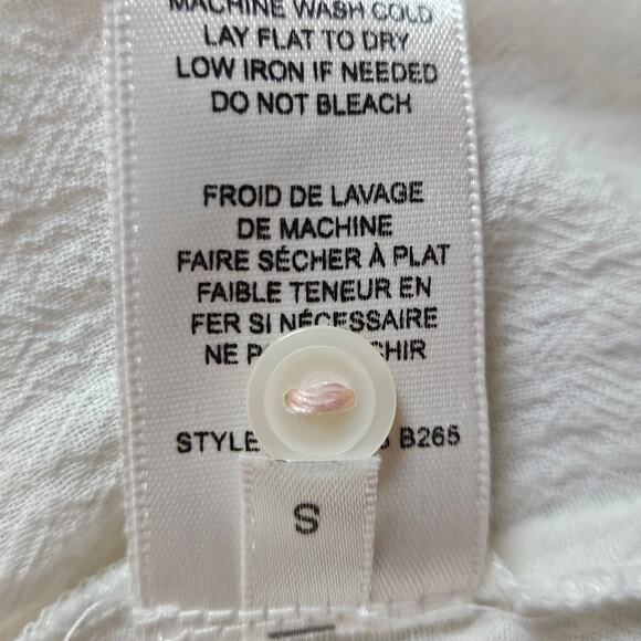 Small La Vie Rebecca Taylor Anthropologie Rosebud Embroidered Ruffled Button Top - Picture 7 of 9